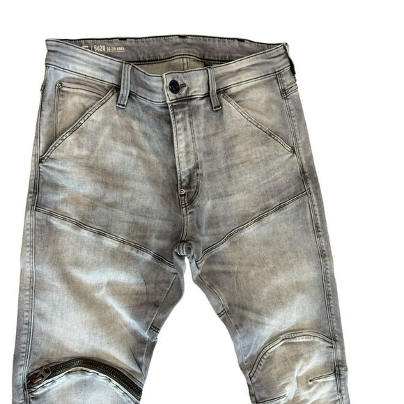 G-Star 5620 3D ZIP KNEE SKINNY Jeans in Sun Faded Glacier Grey - Picture 5 of 9
